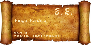 Benyo Renátó névjegykártya